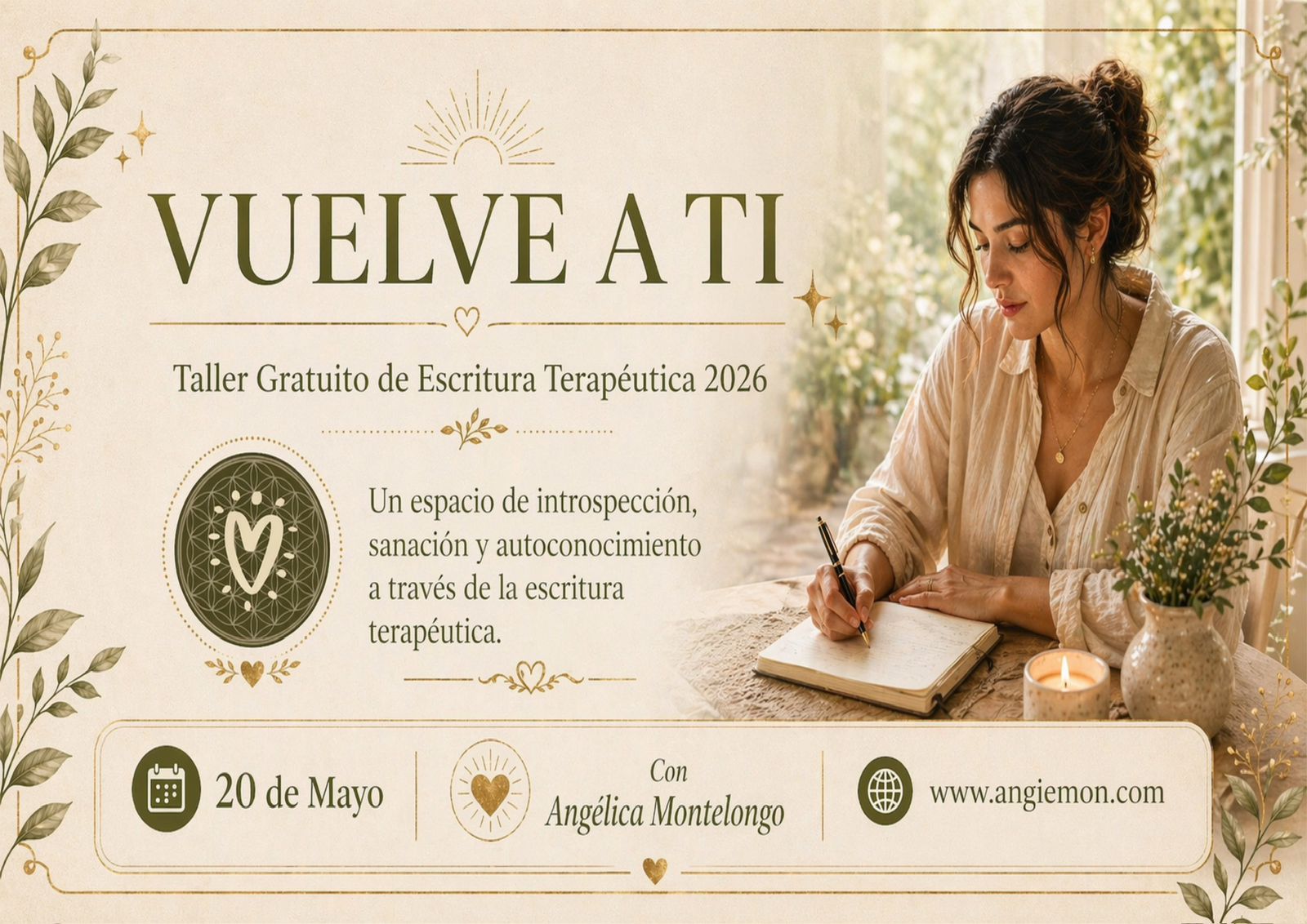 Mujer escribiendo en un diario — Taller Vuelve a Ti